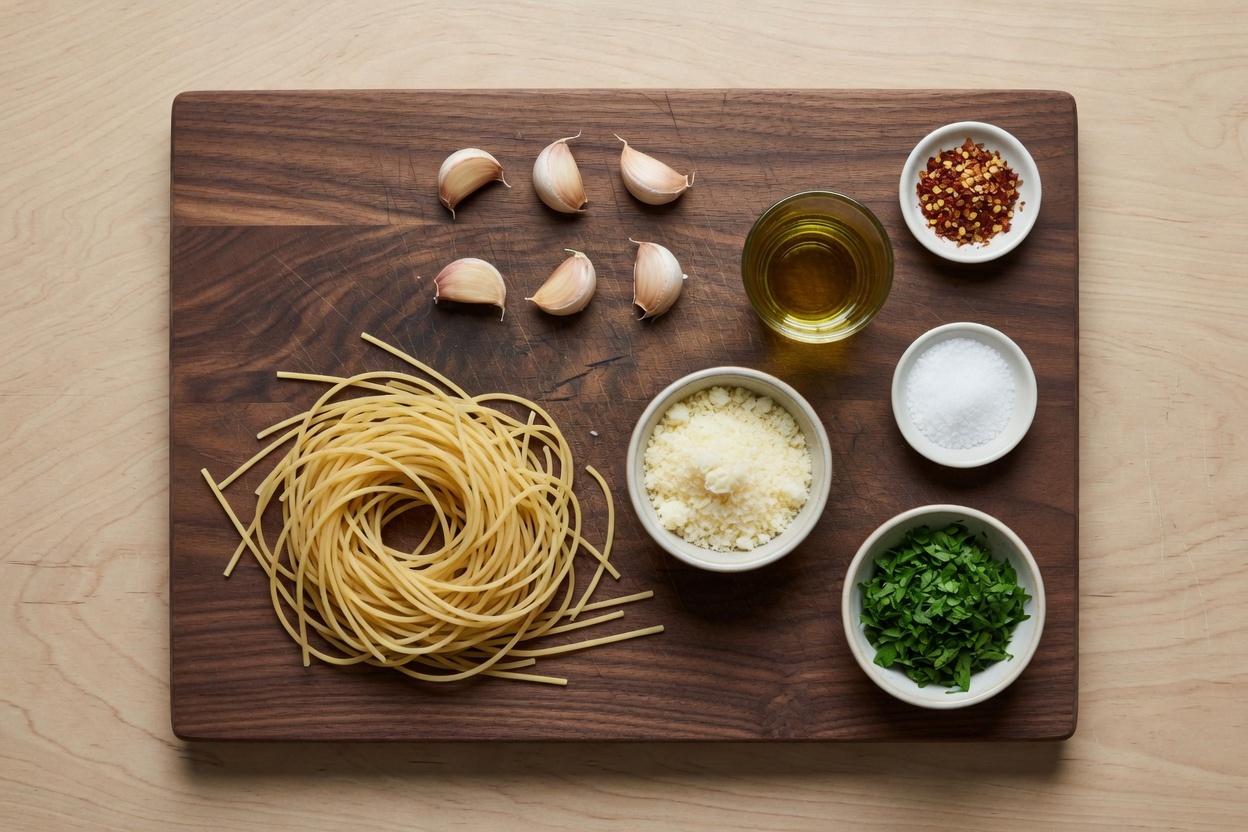 Ingredients for Aglio e Olio