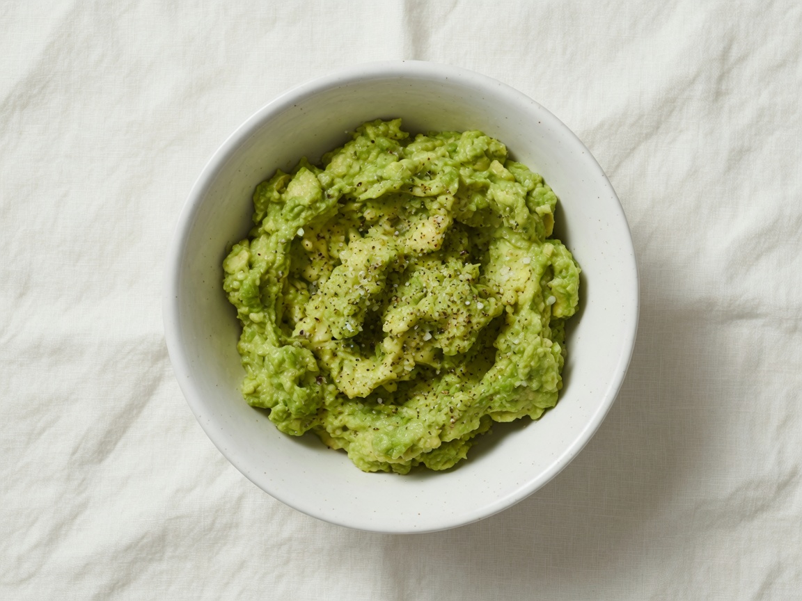 Chunky mashed avocado in a bowl