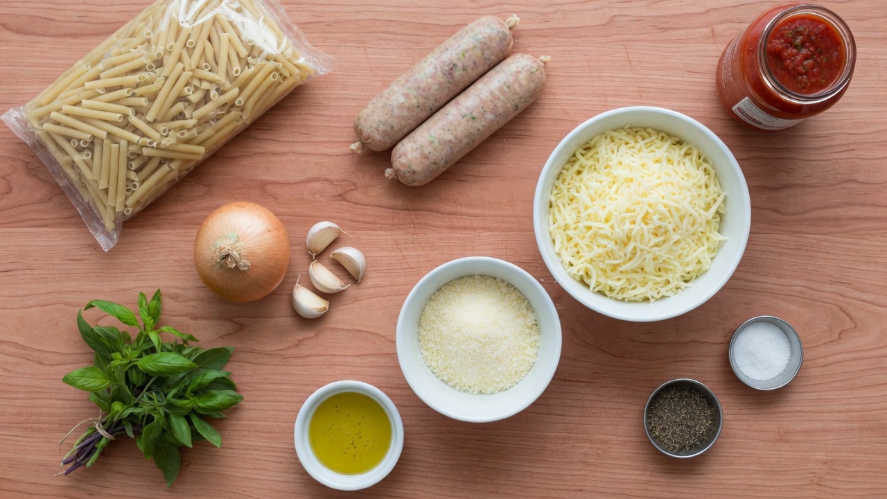 Ingredients for Baked Ziti