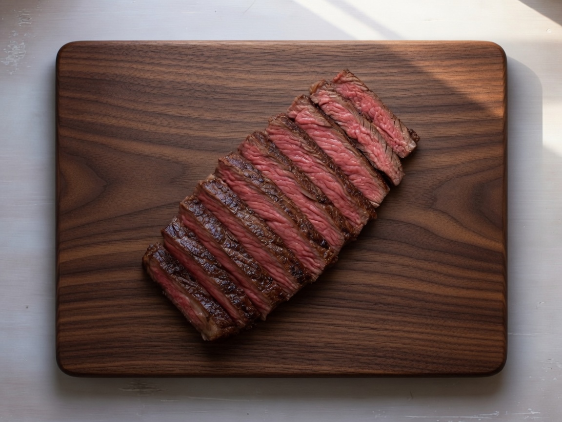 Bavette sliced against the grain