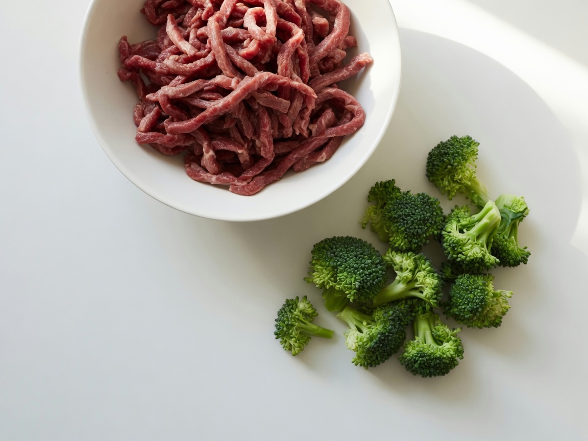Thin sliced beef tossed for stir-fry