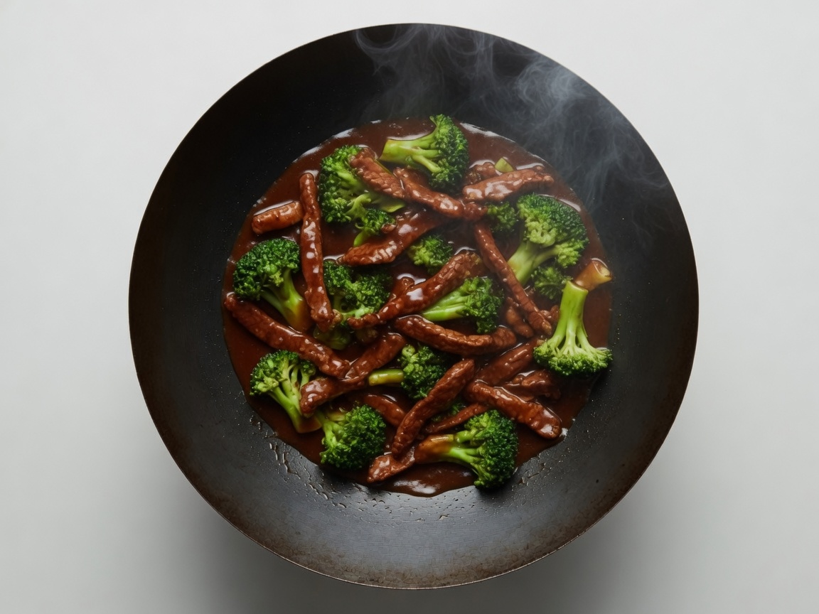 Beef and broccoli in sauce
