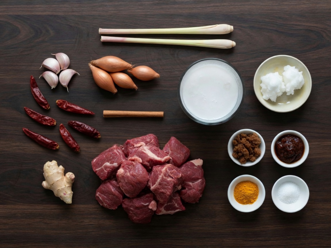Ingredients for Beef Rendang