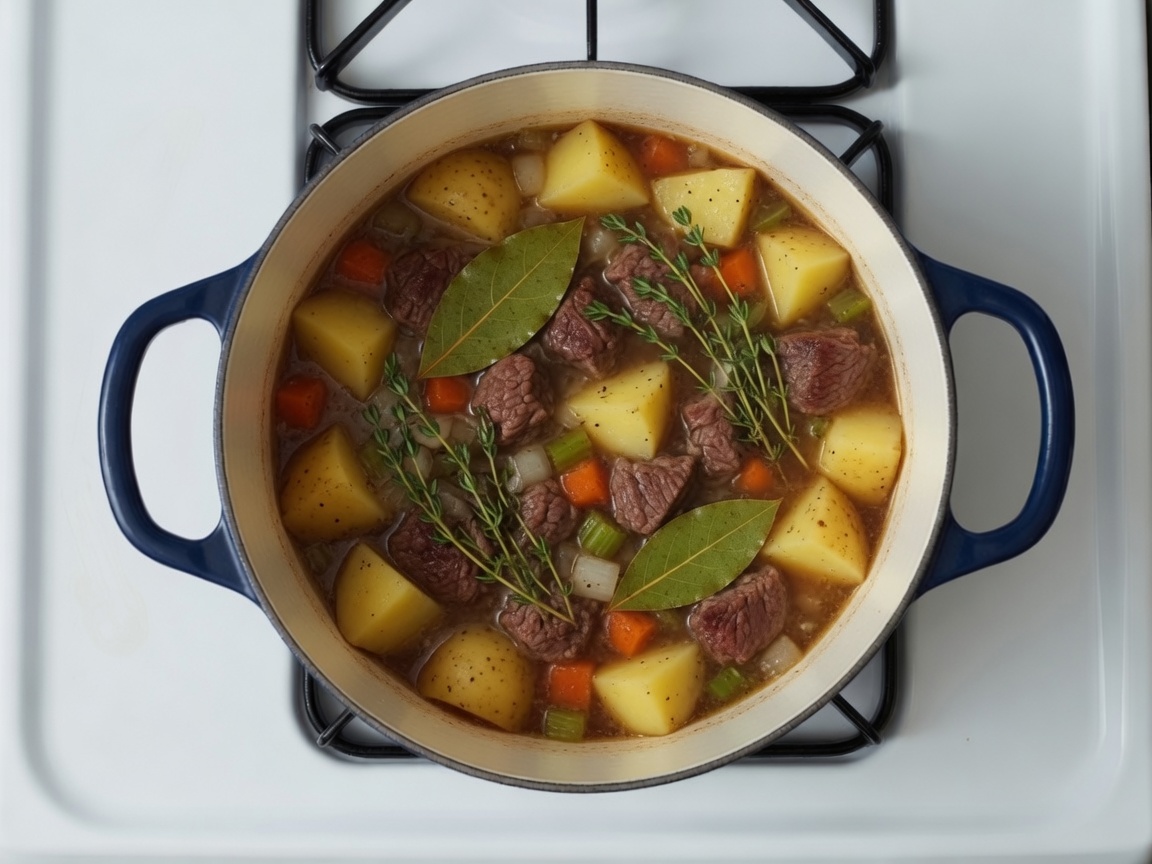 Potatoes added to the stew