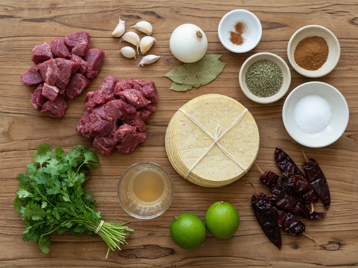 Ingredients for Birria Tacos