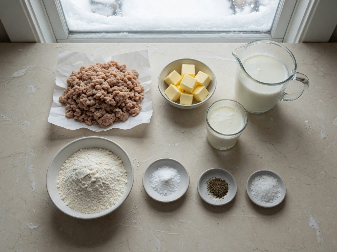 Ingredients for Biscuits and Gravy