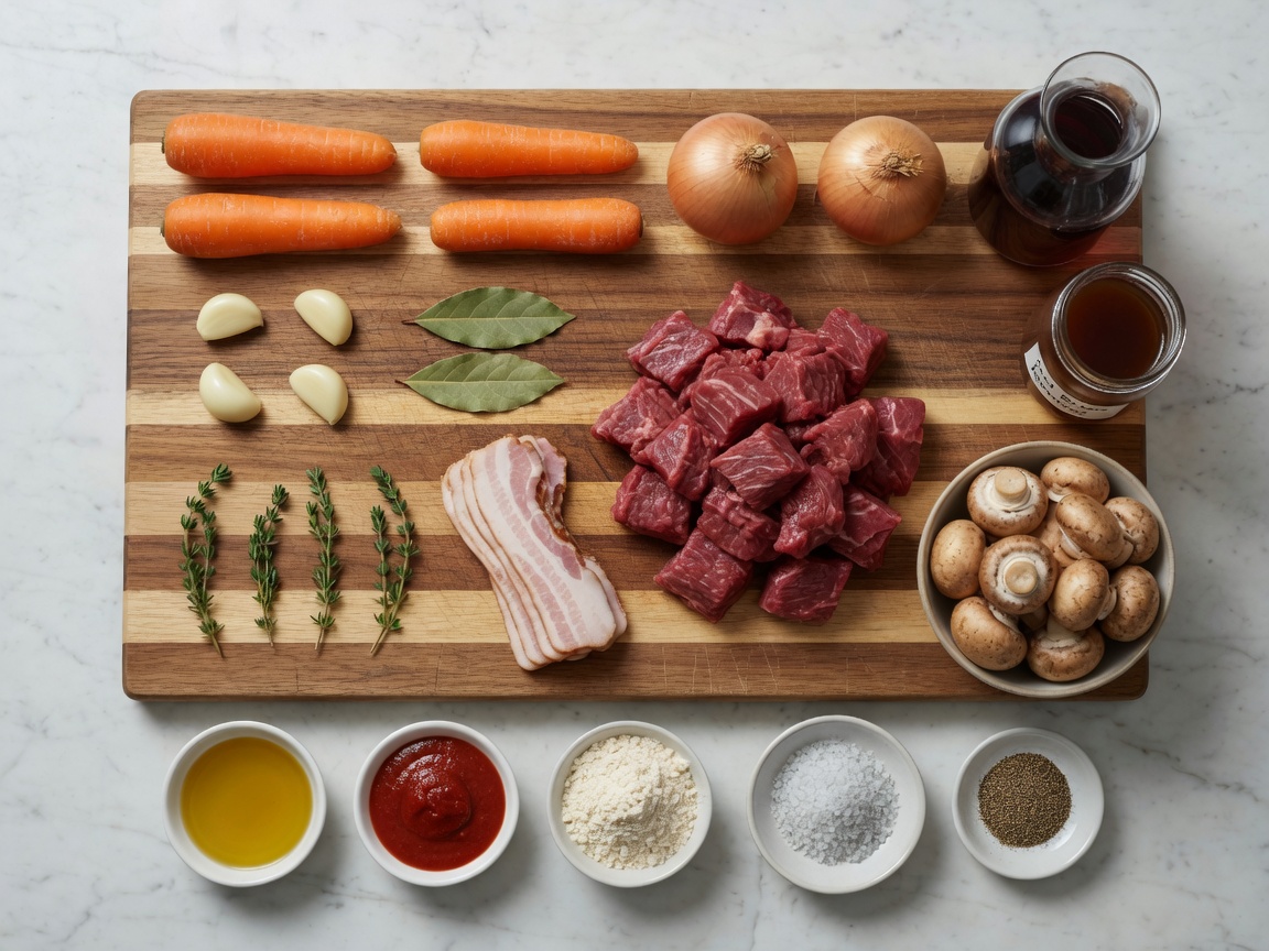 Ingredients for Boeuf Bourguignon