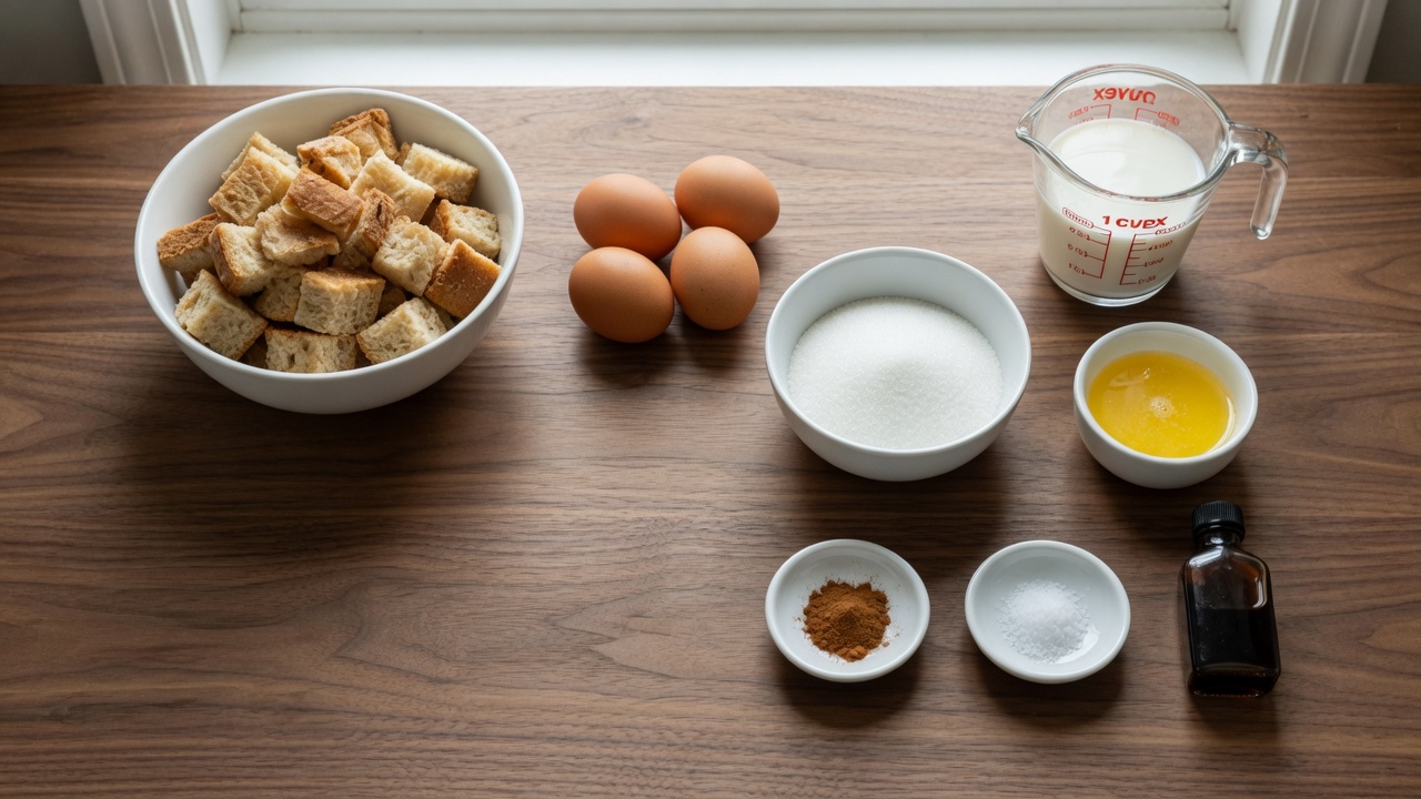 Ingredients for Bread Pudding