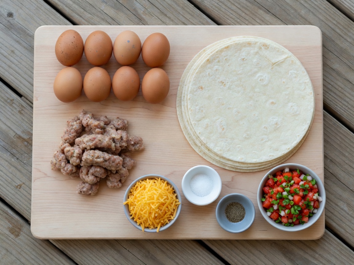 Ingredients for Breakfast Burrito