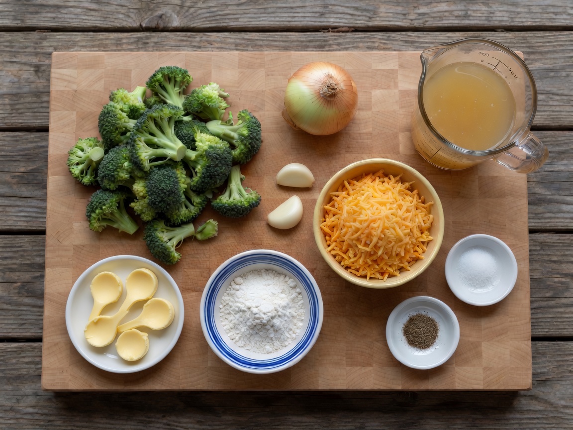 Ingredients for Broccoli Cheddar Soup