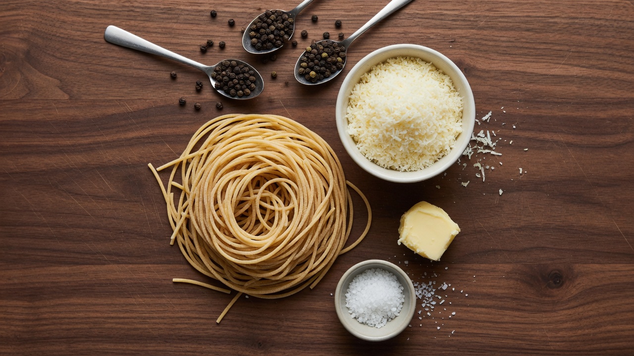 Ingredients for Cacio e Pepe