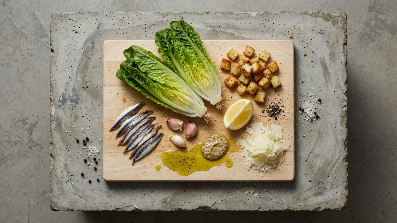 Ingredients for Caesar Salad
