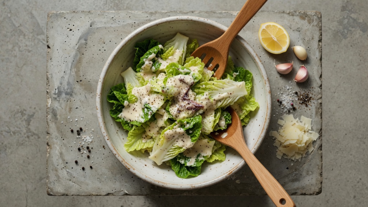 Romaine tossed with dressing
