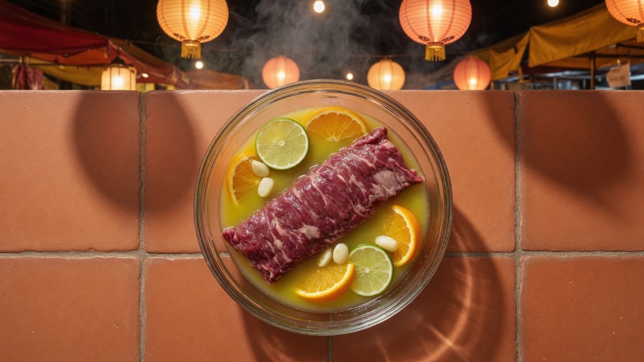 Steak in citrus marinade