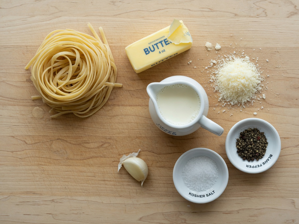 Ingredients for Fettuccine Alfredo