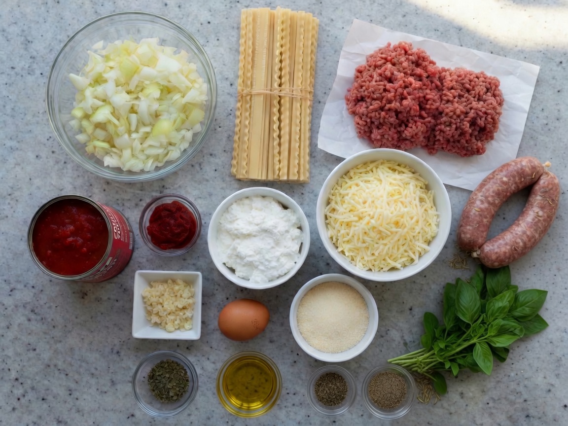 Ingredients for Lasagna