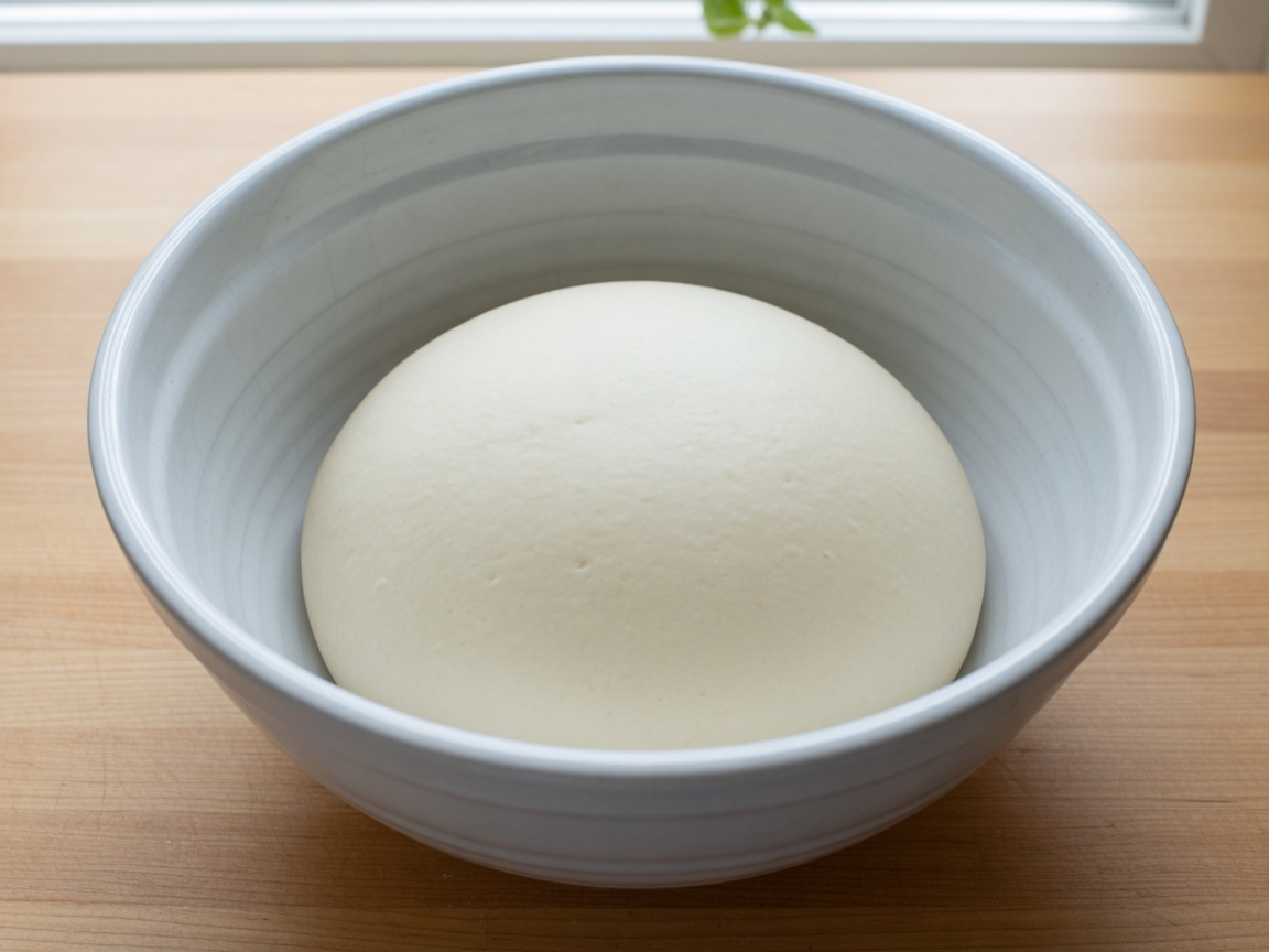 Yeast dough rising for soft pretzels