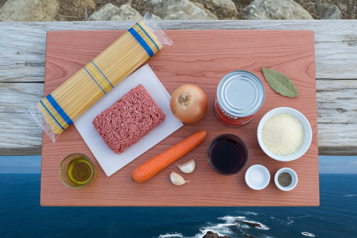 Ingredients for Spaghetti Bolognese