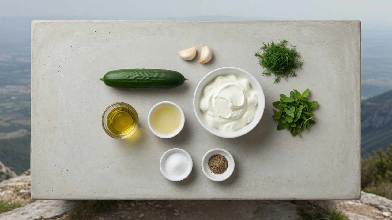 Ingredients for Tzatziki