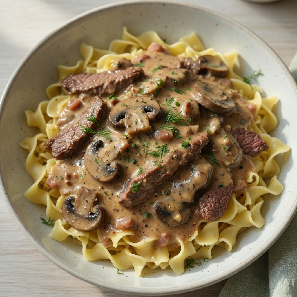 Illustration based on Beef Stroganoff for Noodles